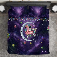 Funny Astronauts Sit On Flamingo Christmas Bedding Set Xmas Holiday Patterns - Wonder Print Shop