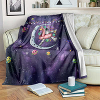 Funny Astronauts Sit On Flamingo Christmas Blanket Xmas Holiday Patterns - Wonder Print Shop