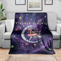 Funny Astronauts Sit On Flamingo Christmas Blanket Xmas Holiday Patterns - Wonder Print Shop