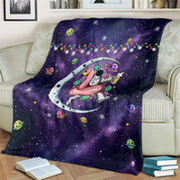 Funny Astronauts Sit On Flamingo Christmas Blanket Xmas Holiday Patterns - Wonder Print Shop