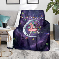 Funny Astronauts Sit On Flamingo Christmas Blanket Xmas Holiday Patterns - Wonder Print Shop