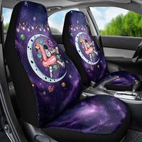 Funny Astronauts Sit On Flamingo Christmas Car Seat Cover Xmas Holiday Patterns - Wonder Print Shop