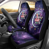 Funny Astronauts Sit On Flamingo Christmas Car Seat Cover Xmas Holiday Patterns - Wonder Print Shop