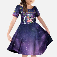 Funny Astronauts Sit On Flamingo Christmas Family Matching Mermaid Dress and Hawaiian Shirt Xmas Holiday Patterns - Wonder Print Shop