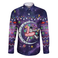 Funny Astronauts Sit On Flamingo Christmas Family Matching Mermaid Dress and Hawaiian Shirt Xmas Holiday Patterns - Wonder Print Shop