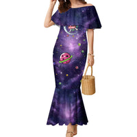 Funny Astronauts Sit On Flamingo Christmas Family Matching Mermaid Dress and Hawaiian Shirt Xmas Holiday Patterns - Wonder Print Shop