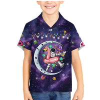 Funny Astronauts Sit On Flamingo Christmas Family Matching Mermaid Dress and Hawaiian Shirt Xmas Holiday Patterns - Wonder Print Shop