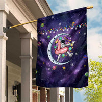 Funny Astronauts Sit On Flamingo Christmas Garden Flag Xmas Holiday Patterns - Wonder Print Shop