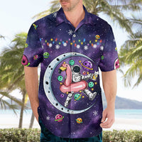 Funny Astronauts Sit On Flamingo Christmas Hawaiian Shirt Xmas Holiday Patterns - Wonder Print Shop