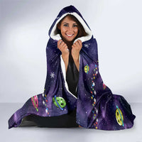 Funny Astronauts Sit On Flamingo Christmas Hooded Blanket Xmas Holiday Patterns - Wonder Print Shop