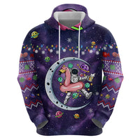 Funny Astronauts Sit On Flamingo Christmas Hoodie Xmas Holiday Patterns - Wonder Print Shop