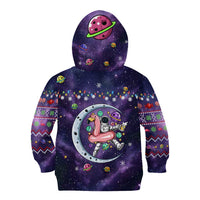 Funny Astronauts Sit On Flamingo Christmas Kid Hoodie Xmas Holiday Patterns - Wonder Print Shop