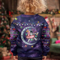 Funny Astronauts Sit On Flamingo Christmas Kid Ugly Christmas Sweater Xmas Holiday Patterns - Wonder Print Shop
