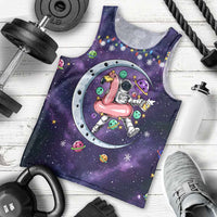 Funny Astronauts Sit On Flamingo Christmas Men Tank Top Xmas Holiday Patterns - Wonder Print Shop