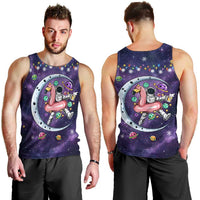 Funny Astronauts Sit On Flamingo Christmas Men Tank Top Xmas Holiday Patterns - Wonder Print Shop