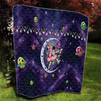 Funny Astronauts Sit On Flamingo Christmas Quilt Xmas Holiday Patterns - Wonder Print Shop