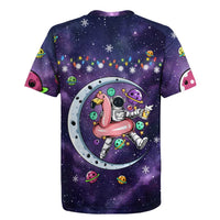 Funny Astronauts Sit On Flamingo Christmas Rugby Jersey Xmas Holiday Patterns - Wonder Print Shop