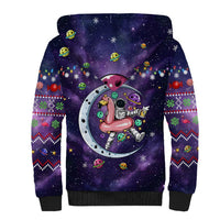 Funny Astronauts Sit On Flamingo Christmas Sherpa Hoodie Xmas Holiday Patterns - Wonder Print Shop