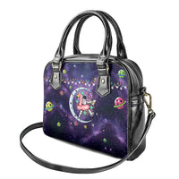 Funny Astronauts Sit On Flamingo Christmas Shoulder Handbag Xmas Holiday Patterns - Wonder Print Shop