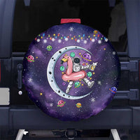 Funny Astronauts Sit On Flamingo Christmas Spare Tire Cover Xmas Holiday Patterns - Wonder Print Shop