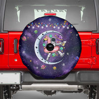 Funny Astronauts Sit On Flamingo Christmas Spare Tire Cover Xmas Holiday Patterns - Wonder Print Shop