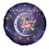 Funny Astronauts Sit On Flamingo Christmas Spare Tire Cover Xmas Holiday Patterns - Wonder Print Shop
