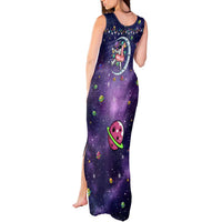 Funny Astronauts Sit On Flamingo Christmas Tank Maxi Dress Xmas Holiday Patterns - Wonder Print Shop