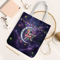 Funny Astronauts Sit On Flamingo Christmas Tote Bag Xmas Holiday Patterns - Wonder Print Shop