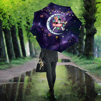 Funny Astronauts Sit On Flamingo Christmas Umbrella Xmas Holiday Patterns - Wonder Print Shop