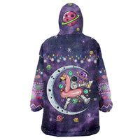 Funny Astronauts Sit On Flamingo Christmas Wearable Blanket Hoodie Xmas Holiday Patterns - Wonder Print Shop