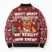 Chihuahua Attitude Christmas Bomber Puffer Jacket Xmas Holiday Patterns - Wonder Print Shop