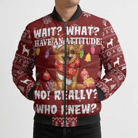 Chihuahua Attitude Christmas Bomber Puffer Jacket Xmas Holiday Patterns - Wonder Print Shop