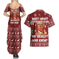 Chihuahua Attitude Christmas Couples Matching Summer Maxi Dress and Hawaiian Shirt Xmas Holiday Patterns - Wonder Print Shop