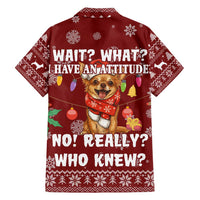 Chihuahua Attitude Christmas Family Matching Long Sleeve Bodycon Dress and Hawaiian Shirt Xmas Holiday Patterns - Wonder Print Shop
