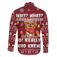 Chihuahua Attitude Christmas Family Matching Long Sleeve Bodycon Dress and Hawaiian Shirt Xmas Holiday Patterns - Wonder Print Shop