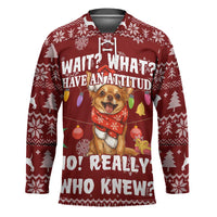 Chihuahua Attitude Christmas Hockey Jersey Xmas Holiday Patterns - Wonder Print Shop