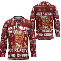 Chihuahua Attitude Christmas Hockey Jersey Xmas Holiday Patterns - Wonder Print Shop