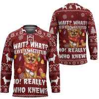 Chihuahua Attitude Christmas Hockey Jersey Xmas Holiday Patterns - Wonder Print Shop