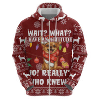 Chihuahua Attitude Christmas Hoodie Xmas Holiday Patterns - Wonder Print Shop