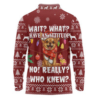 Chihuahua Attitude Christmas Long Sleeve Polo Shirt Xmas Holiday Patterns - Wonder Print Shop