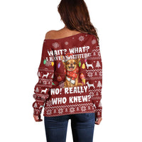 Chihuahua Attitude Christmas Off Shoulder Sweater Xmas Holiday Patterns - Wonder Print Shop