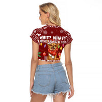 Chihuahua Attitude Christmas Raglan Cropped T Shirt Xmas Holiday Patterns - Wonder Print Shop