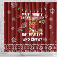 Chihuahua Attitude Christmas Shower Curtain Xmas Holiday Patterns - Wonder Print Shop