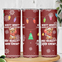 Chihuahua Attitude Christmas Skinny Tumbler Xmas Holiday Patterns - Wonder Print Shop