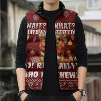 Chihuahua Attitude Christmas Sleeveless Puffer Jacket Xmas Holiday Patterns - Wonder Print Shop