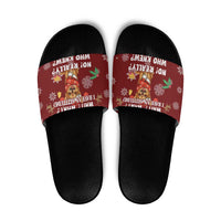 Chihuahua Attitude Christmas Slide Sandals Xmas Holiday Patterns - Wonder Print Shop