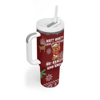 Chihuahua Attitude Christmas Tumbler With Handle Xmas Holiday Patterns - Wonder Print Shop