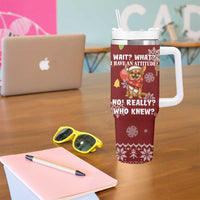 Chihuahua Attitude Christmas Tumbler With Handle Xmas Holiday Patterns - Wonder Print Shop