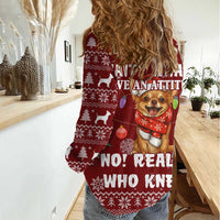 Chihuahua Attitude Christmas Women Casual Shirt Xmas Holiday Patterns - Wonder Print Shop