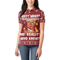 Chihuahua Attitude Christmas Women Polo Shirt Xmas Holiday Patterns - Wonder Print Shop